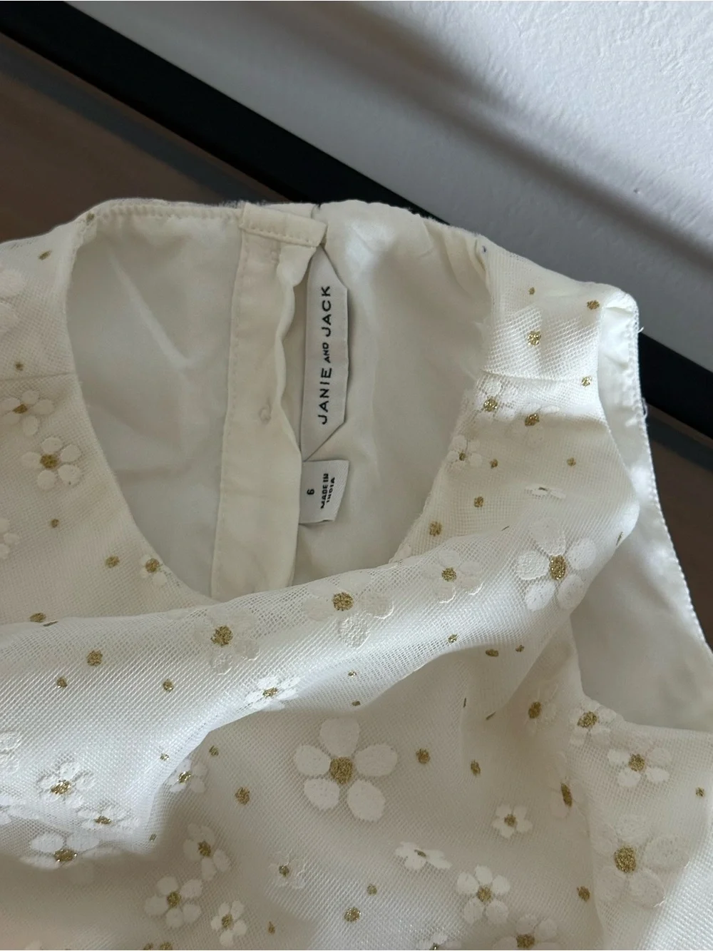 Janie and Jack Daisy The Shimmer Floral Dress Size 6